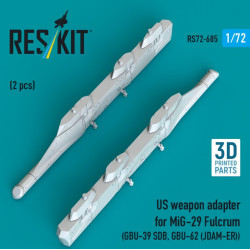 Reskit Rs72-0605 1/72 Us Weapon Adapter For Mig-29 Fulcrum 2 Pcs Gbu-39 Sdb Gbu-62 Jdam-er 3d Printed
