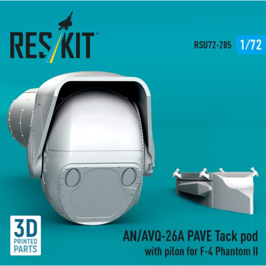 Reskit Rsu72-0205 1/72 An/Avq-26a Pave Tack Pod With Pilon For F-4 Phantom Ii 3d Printed