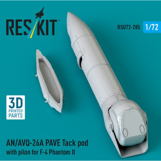 Reskit Rsu72-0205 1/72 An/Avq-26a Pave Tack Pod With Pilon For F-4 Phantom Ii 3d Printed