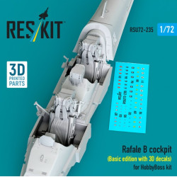 Reskit Rsu72-0235 1/72 Rafale B Cockpit Basic Edition With 3d Decals For Hobbyboss Kit 3d Printed