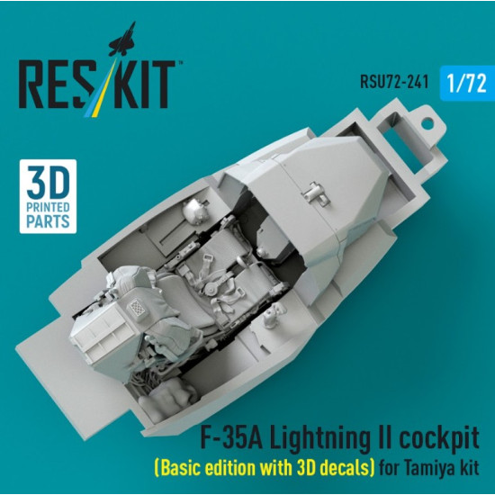Reskit Rsu72-0241 1/72 F-35a Lightning Ii Cockpit Basic Edition With 3d Decals For Tamiya Kit 3d Printed