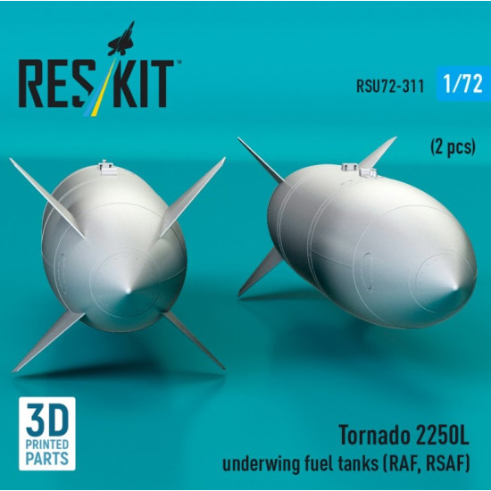 Reskit Rsu72-0311 1/72 Tornado 2250l Underwing Fuel Tanks Raf Rsaf 2 Pcs 3d Printed