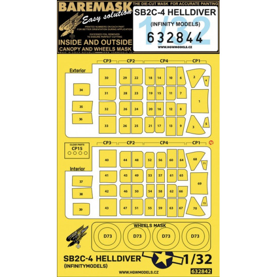 Hgw 632844 1/32 Masks For Sb2c-4 Helldiver For Infinity Models