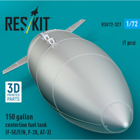 Reskit Rsu72-0327 1/72 150 Gallon Centerline Fuel Tank F-5e/F/N F-20 At-3 1 Pcs 3d Printed