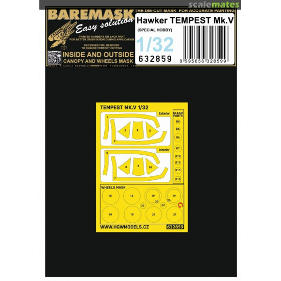 Hgw 632859 1/32 Masks For Hawker Tempest Mk.v For Special Hobby