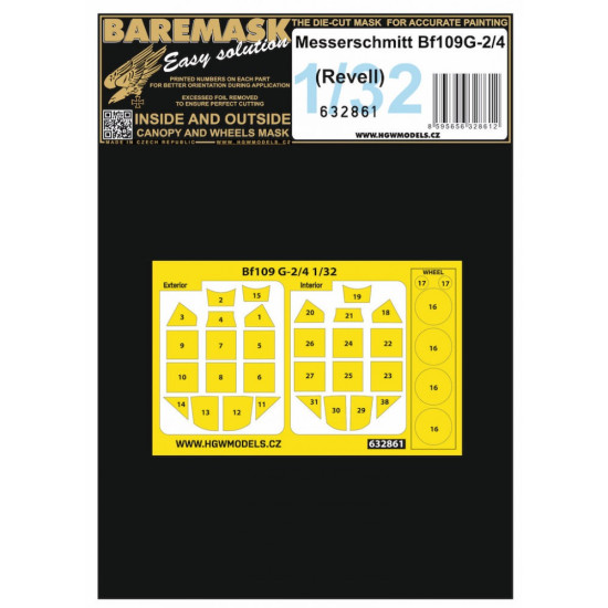 Hgw 632861 1/32 Masks For Messerschmitt Bf109g-2/4 For Revell