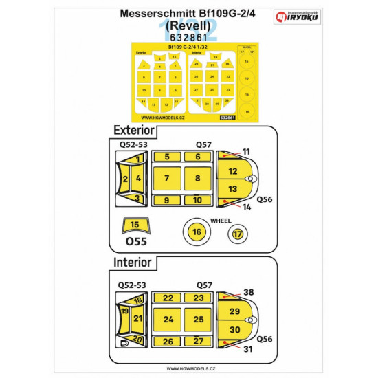 Hgw 632861 1/32 Masks For Messerschmitt Bf109g-2/4 For Revell