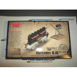 Mercedes D.III Engine with base and PE set WWI 1/32 Roden 623