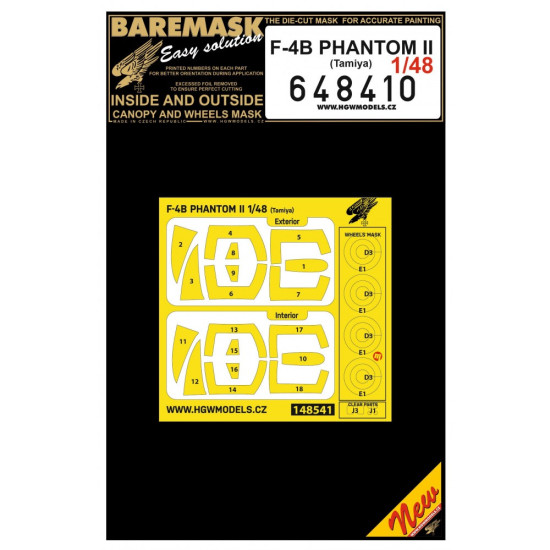 Hgw 648410 1/48 Masks For F-4b Phantom Ii For Tamiya