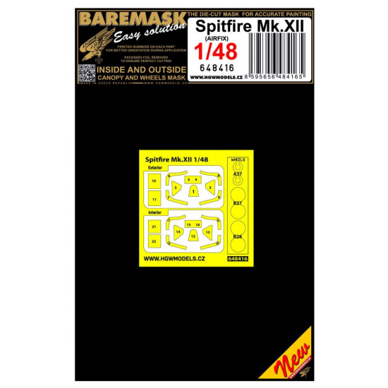 Hgw 648416 1/48 Masks For Spitfire Mk.xii For Airfix