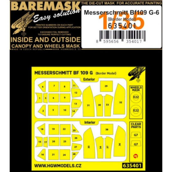 Hgw 635401 1/35 Masks For Bf109 G-6 For Border Models
