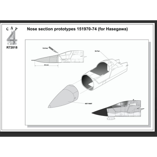 Cat4-r72018 1/72 F-111b Nose Section Prototypes 151970-74 For Hasegawa
