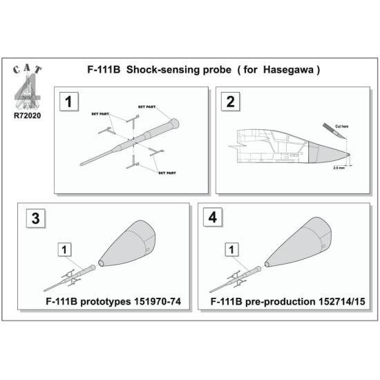 Cat4-r72020 1/72 F-111b Shock-sensing Probe For Hasegawa Accessories Kit