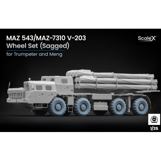 Scalex Wm-35028s 1/35 Maz 543/Maz-7310 V-203 Sagged Wheel Set For Trumpeter And Meng