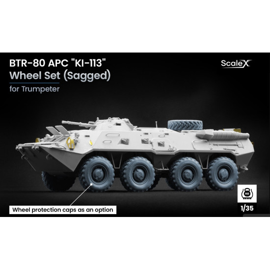 Scalex Wm-35035s 1/35 Btr-80 Apc Sagged Wheel Set Ki-113 For Trumpeter