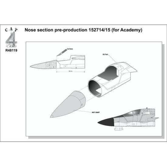 Cat4-r48119 1/48 F-111b Nose Section Pre-production 152714/15 For Academy
