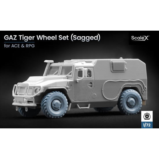 Scalex Wm-72009s 1/72 Gaz Tiger Sagged Wheel Set For Rpg Ace
