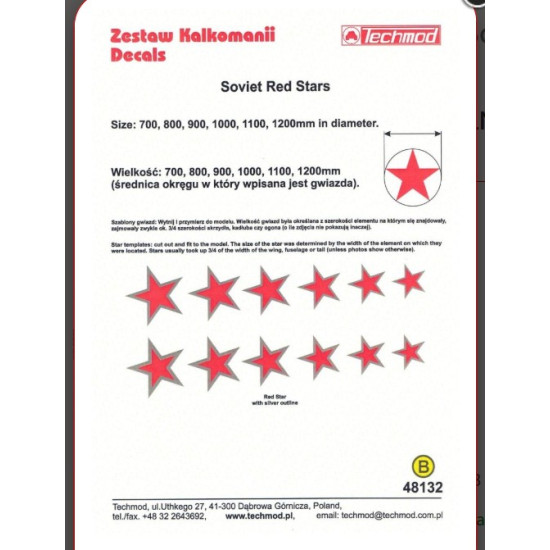 Techmod 48132 1/48 Decal For Soviet Red Stars Ww Ii Part Iv