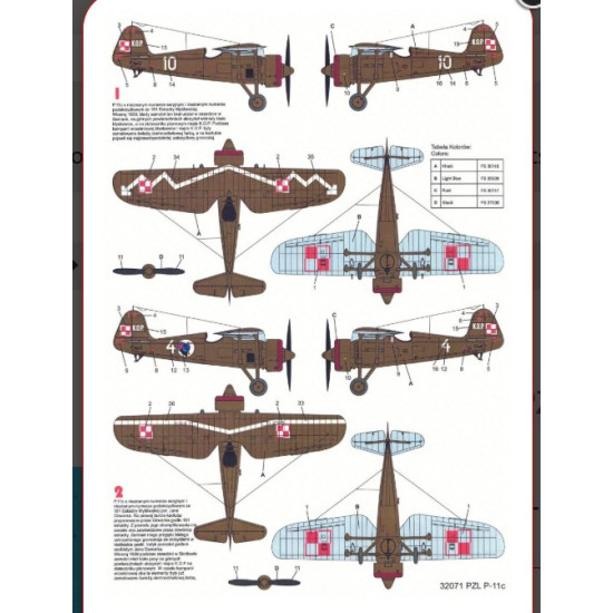 Techmod 32071 1/32 Decal For Pzl P-11c