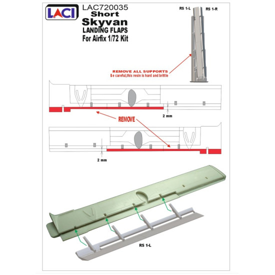 Laci 720035 1/72 Short Sc 7 Skyvan Landing Flaps For Airfix Kit