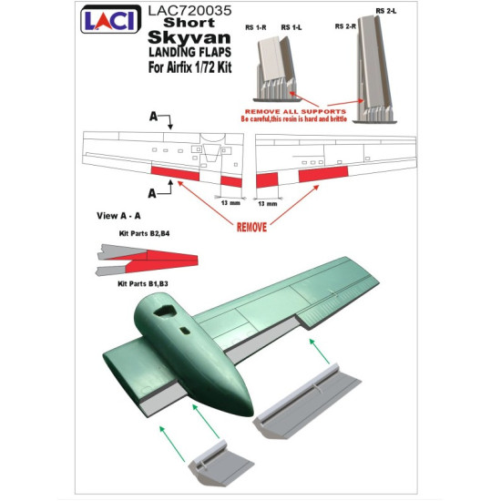 Laci 720036 1/72 Percival Pembroke Landing Flaps For Sh Kit