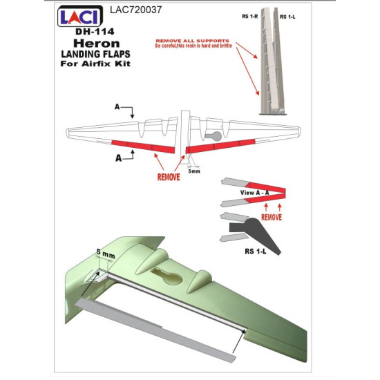 Laci 720037 1/72 Dh 114 Heron Landing Flaps For Airfix Kit