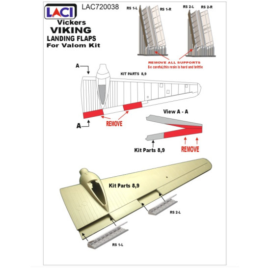 Laci 720038 1/72 Vickers Viking Landing Flaps For Valom Kit