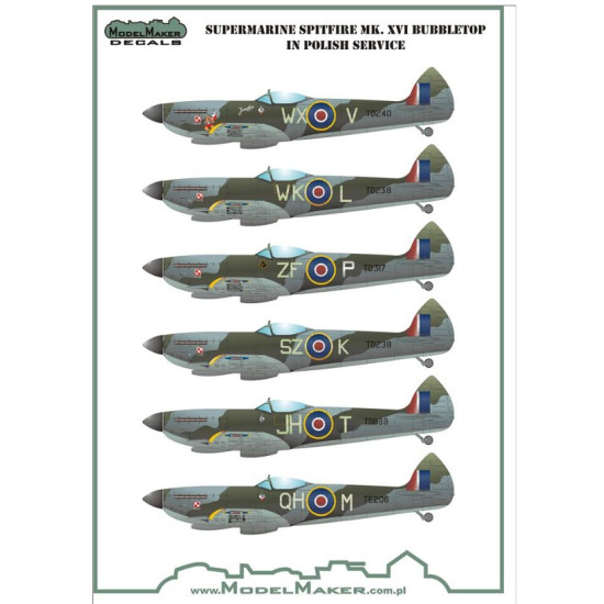 Model Maker D72066 1/72 Supermarine Spitfire Mk Xvi Bubbletop In Polish Service