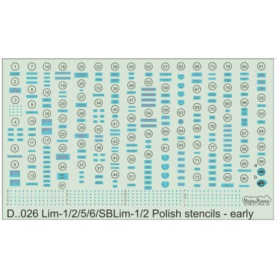 Model Maker D32026 1/32 Lim-1/2/5/6/Sblim1/2 Polish Stencils - Early