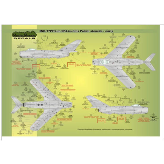 Model Maker D32026 1/32 Lim-1/2/5/6/Sblim1/2 Polish Stencils - Early