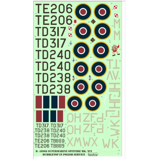 Model Maker D48066 1/48 Supermarine Spitfire Mk Xvi Bubbletop In Polish Service