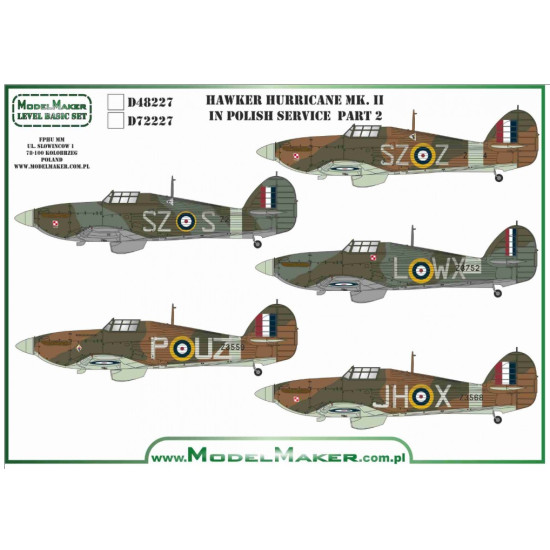 Model Maker D72227 1/72 Hawker Hurricane Mk Ii/Iv In Polish Service Part 2