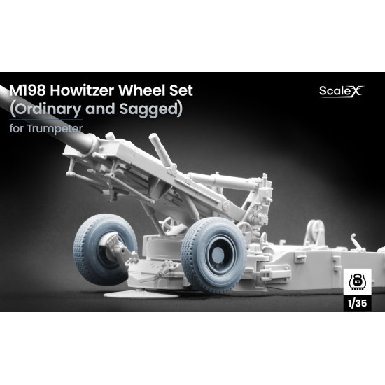 Scalex Wm-35038c 1/35 M198 Howitzer Ordinary And Sagged Wheel Set For Trumpeter