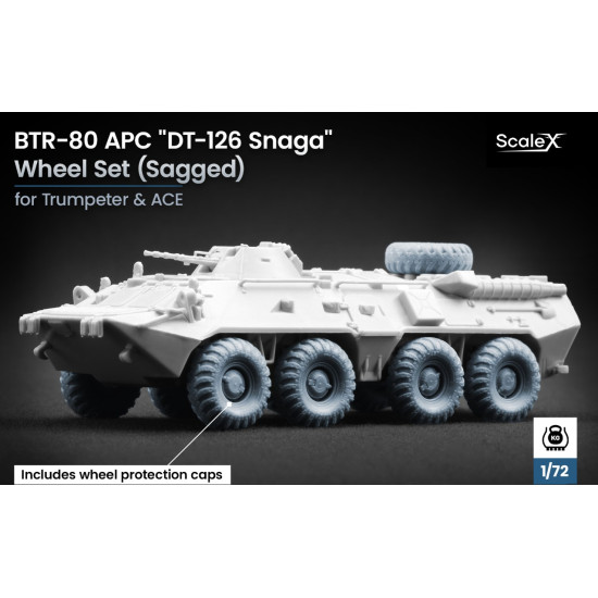 Scalex Wm-72014s 1/72 Btr-80 Apc Sagged Wheel Set Dt-126 Snaga Trumpeter Ace
