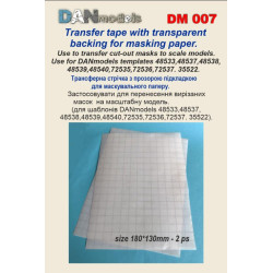 Dan Models Dan007 Transfer Tape With Transparent Backing For Masking Paper Size 180/130mm - 2prs