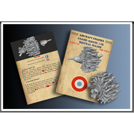 Print Scale Psr32015 1/32 Gnome-rhone 14k Mistral Major Resin Model