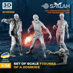 Spalah 30235 1/35 Set Of Figures Zombies 4 Figures 3d Printed Resin Model Kit