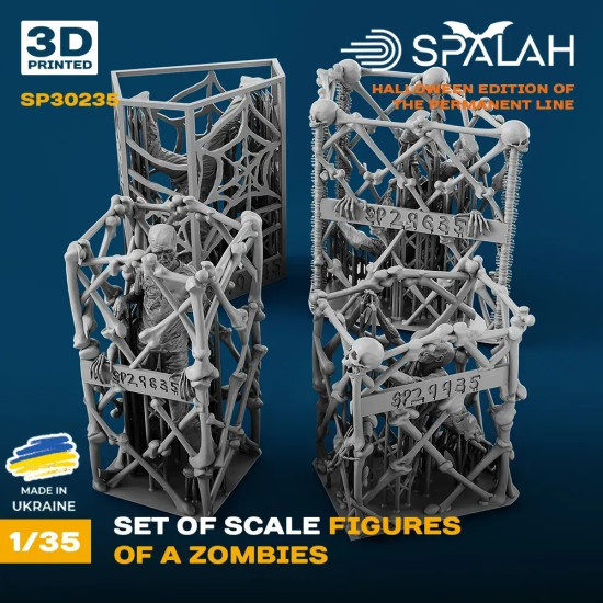 Spalah 30235 1/35 Set Of Figures Zombies 4 Figures 3d Printed Resin Model Kit