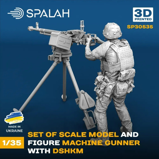 Spalah 30535 1/35 Machine Gunner With Dshkm Machine Gun 3d Printed Resin Kit