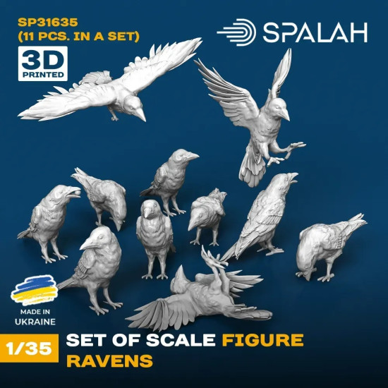 Spalah 31635 1/35 Set Of Figures Ravens 11 Pcs 3d Printed Resin Kit