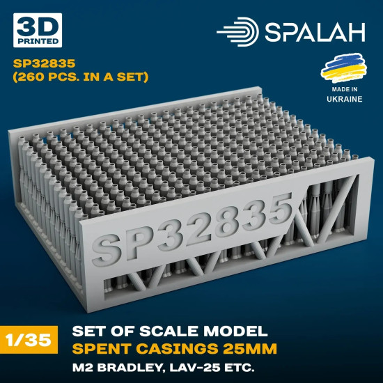 Spalah 32835 1/35 Spent Casings 25mm M2 Bradley Lav-25 260 Pcs Resin Model Kit
