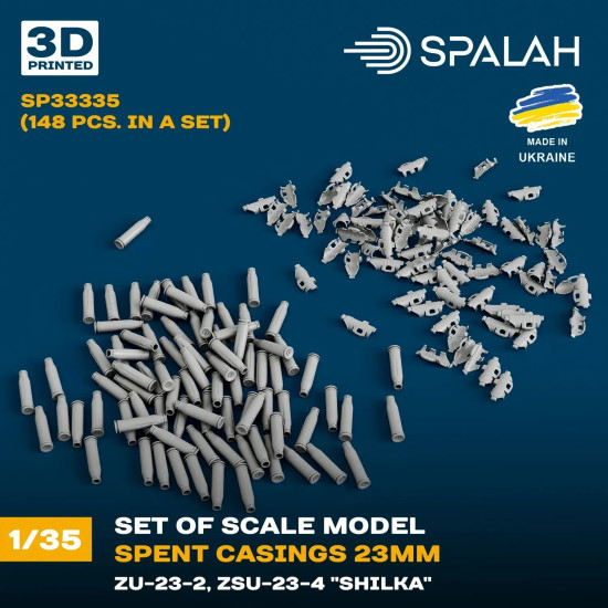 Spalah 33335 1/35 Spent Casings 23mm Zu-23-2 Zsu-23-4 148 Pcs Resin Model Kit