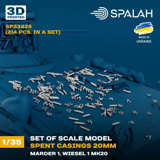 Spalah 33435 1/35 Spent Casings 20mm Marder 1 Wiesel 1 Mk 20 214 Pcs Resin Model