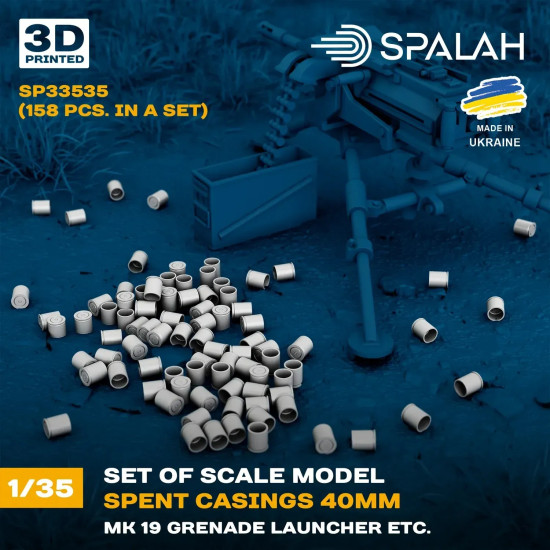 Spalah 33535 1/35 Spent Casings 40mm Mk19 Grenade Launcher 158 Pcs Resin Model Kit