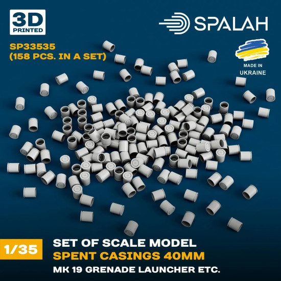 Spalah 33535 1/35 Spent Casings 40mm Mk19 Grenade Launcher 158 Pcs Resin Model Kit