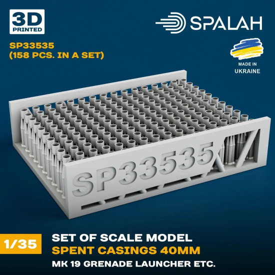 Spalah 33535 1/35 Spent Casings 40mm Mk19 Grenade Launcher 158 Pcs Resin Model Kit
