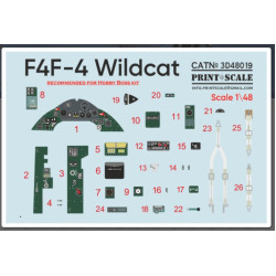 Print Scale Prs3d48-019 1/48 F4f-4 Wildcat Accessories Kit