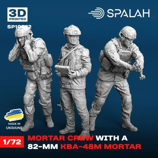 Spalah 10972 1/72 Ukranian Mortar Crew With A 82-mm Kba-48m Mortar Resin Kit