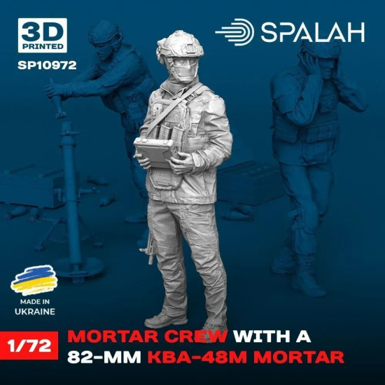 Spalah 10972 1/72 Ukranian Mortar Crew With A 82-mm Kba-48m Mortar Resin Kit