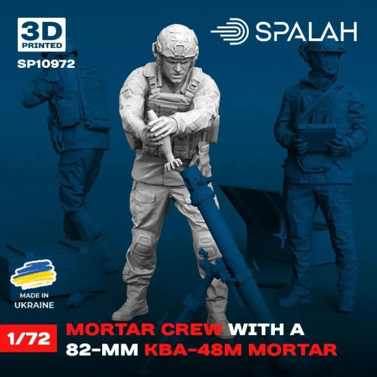 Spalah 10972 1/72 Ukranian Mortar Crew With A 82-mm Kba-48m Mortar Resin Kit